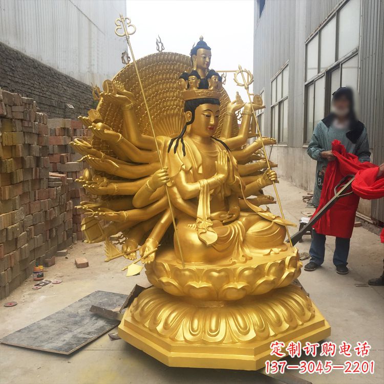 温州纯铜鎏金千手观音
