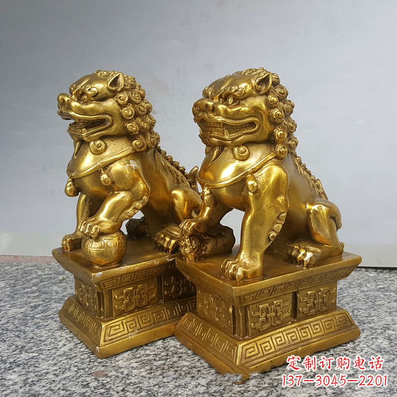 温州纯铜天安门狮子