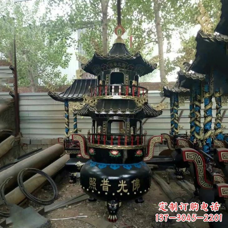 温州纯铜香炉雕塑