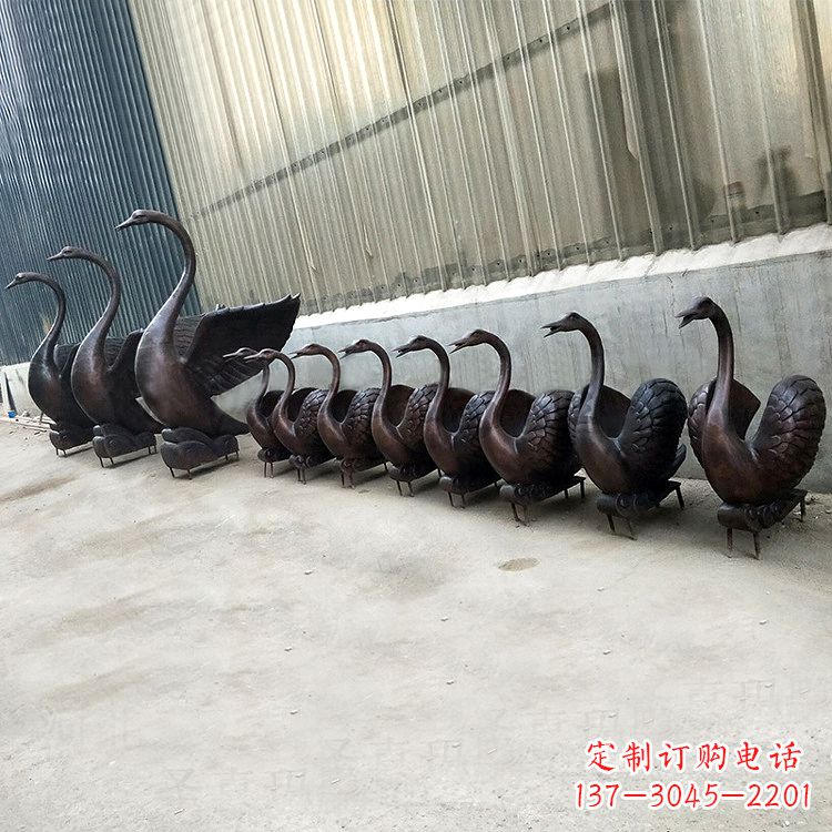 温州精致的铜质天鹅雕塑