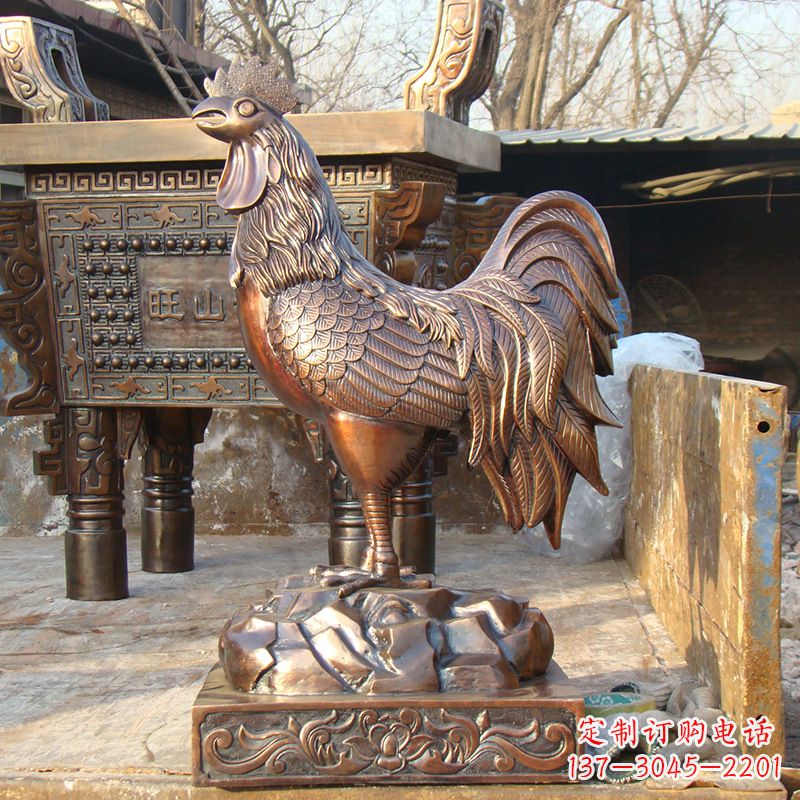 温州精美纯铜生肖鸡雕塑