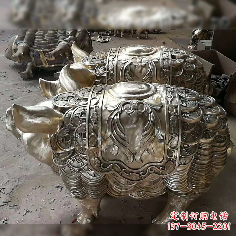 温州纯铜铸造猪铜雕-招财生肖动物风水雕塑