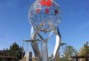 温州城市之星——不锈钢地球仪雕塑