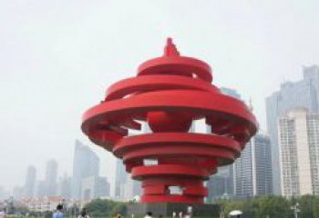 温州火炬雕塑标志五月风光