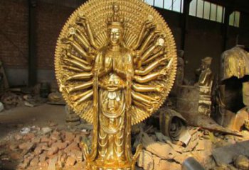 温州纯铜千手观音雕塑