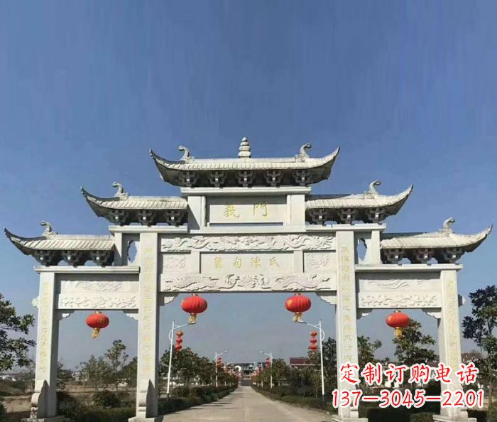 温州传承百年,村口牌楼雕塑的历史