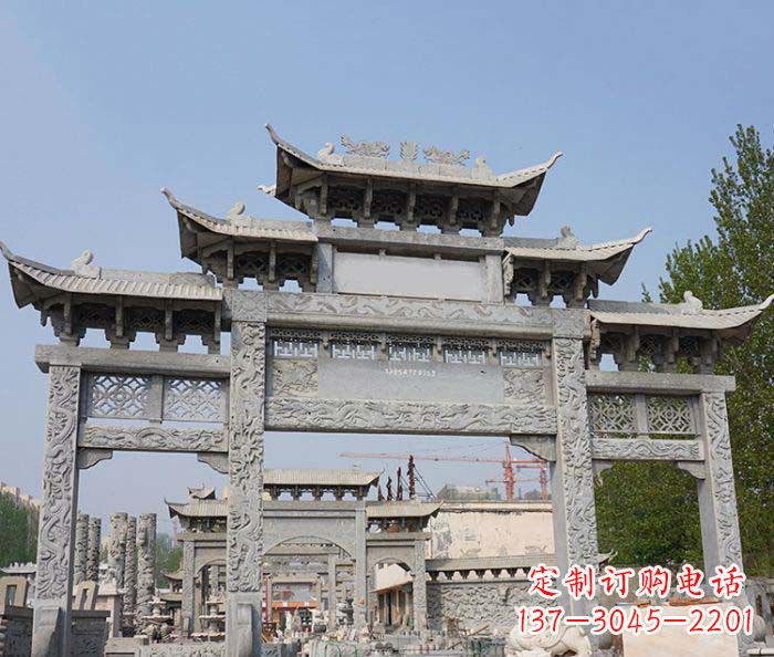 温州大理石牌坊雕塑传承中国古典文化