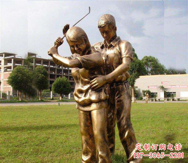 温州打保龄球人物铜雕