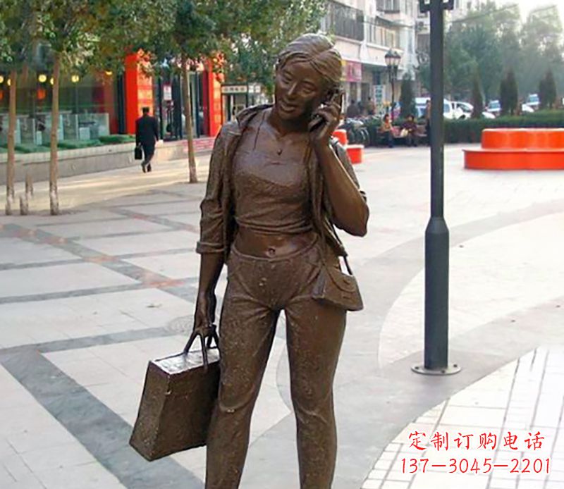 温州打电话女人现代人物雕塑