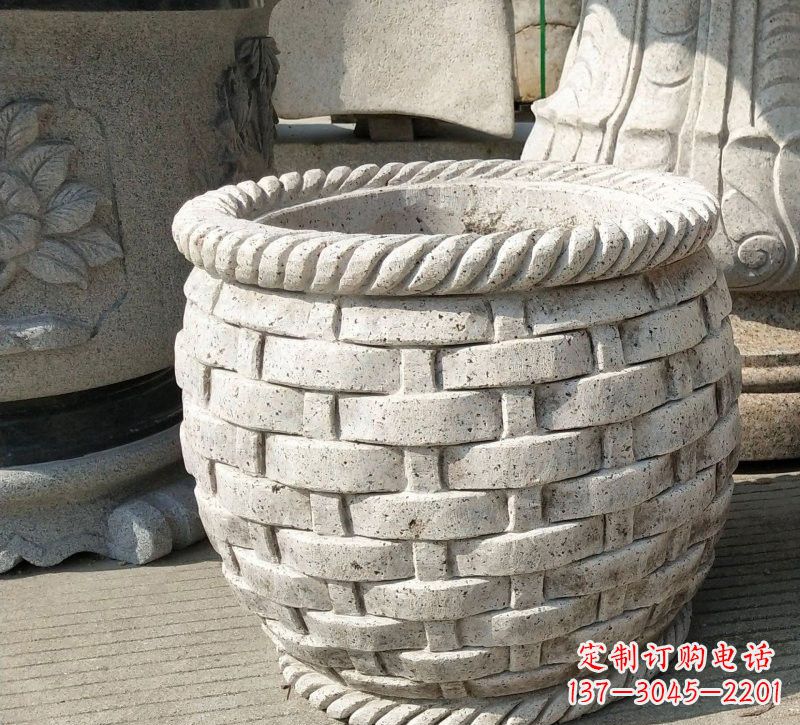 温州大理石雕塑水缸