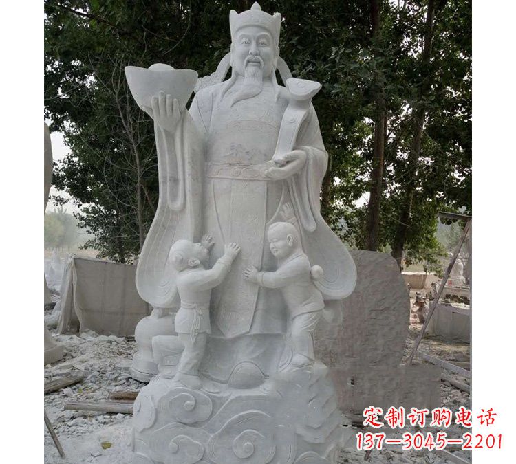 温州大理石财神雕塑——守护家庭繁荣