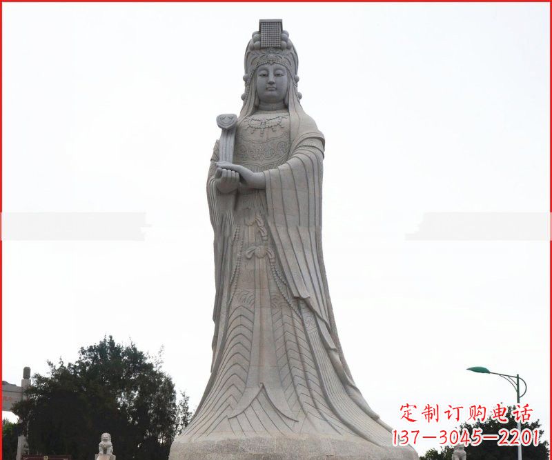 温州大理石大型妈祖神像雕塑