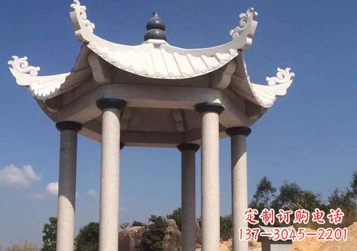 温州大理石单层凉亭石雕