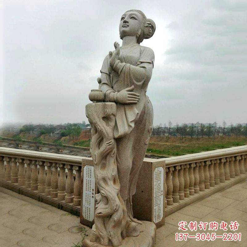 温州大理石貂蝉塑像-公园广场中国古代四大美女雕塑