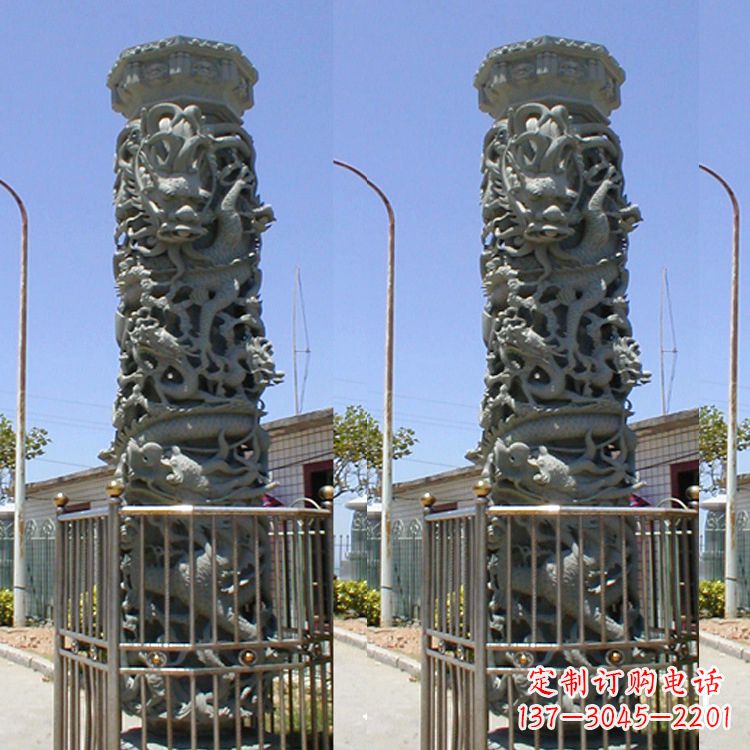 温州大理石雕刻龙柱