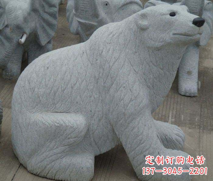 温州大理石动物北极熊石雕