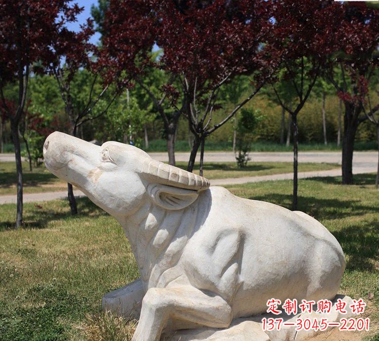 温州大理石动物牛石雕