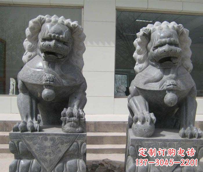 温州大理石雕刻的狮子雕塑