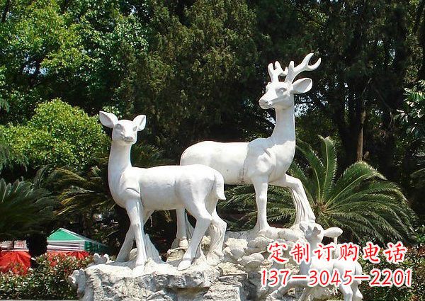温州大理石公园动物小鹿石雕