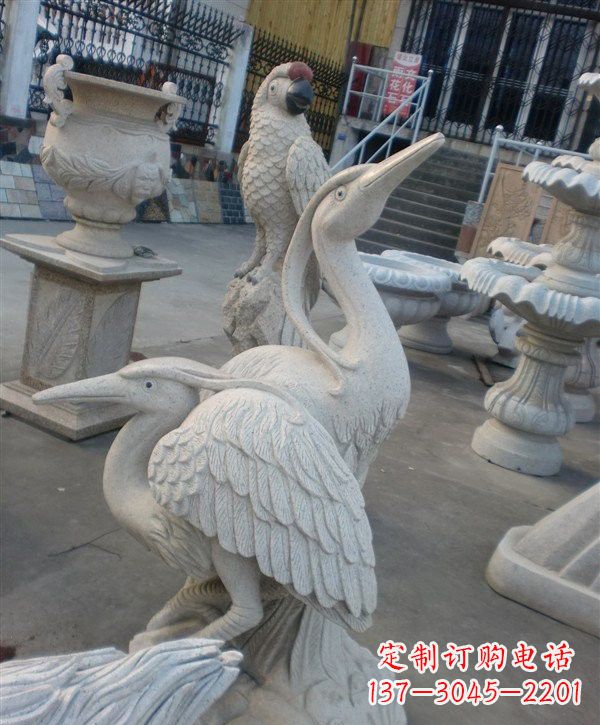 温州中领雕塑仙鹤石雕