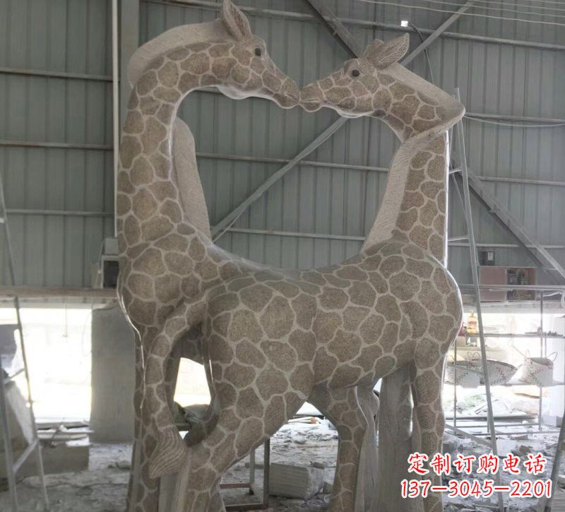温州大理石公园长颈鹿雕塑