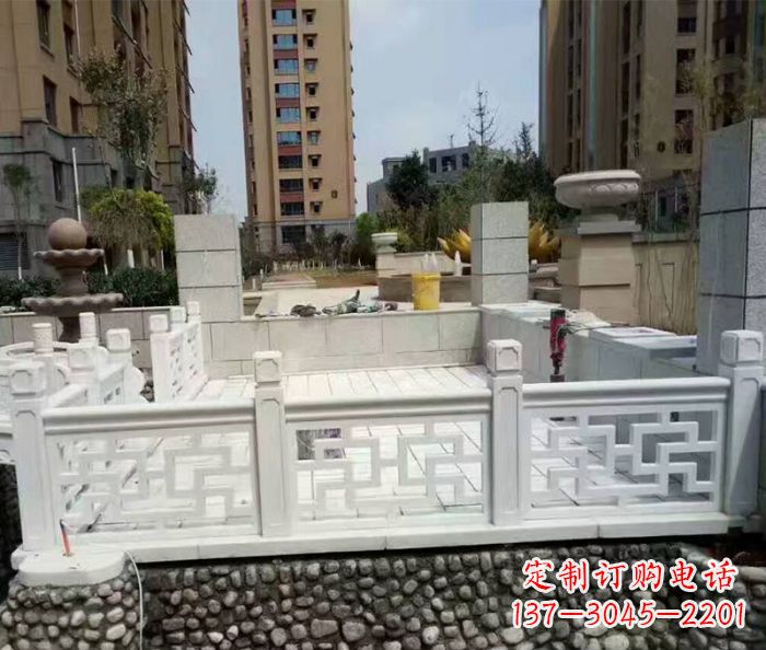 温州大理石国旗台石雕栏板 (5)