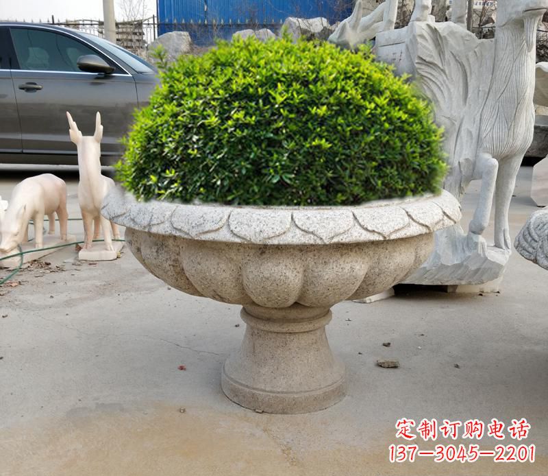 温州优雅大理石花盆雕塑