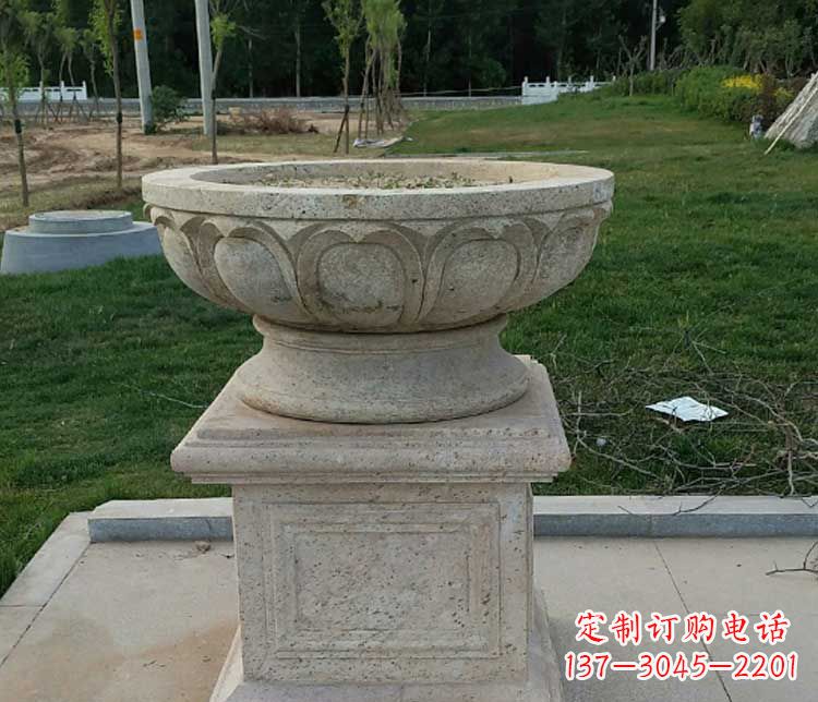 温州大理石花盆石雕