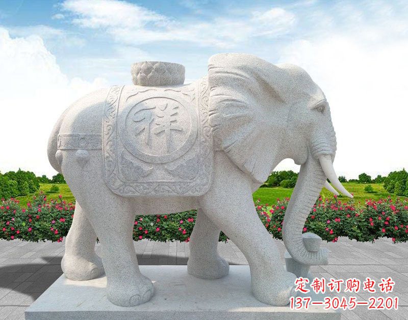 温州精美大理石大象雕塑
