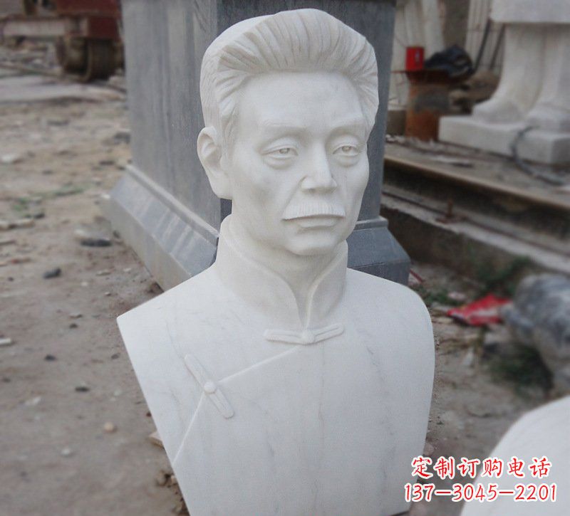 温州大理石近代名人鲁迅头像雕塑