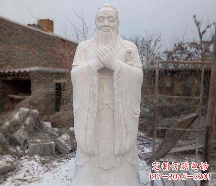 温州大理石孔子行教像古代名人石雕