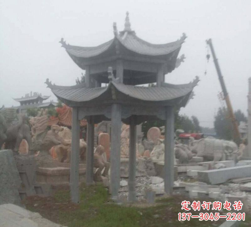 温州大理石六角凉亭石雕