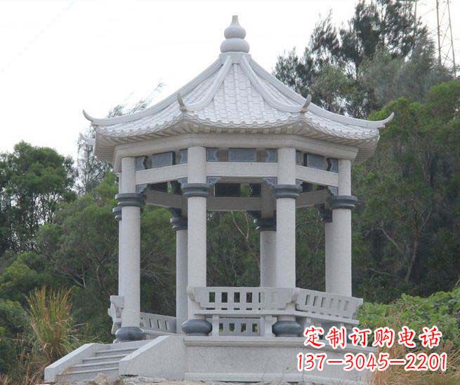 温州大理石六角石雕凉亭