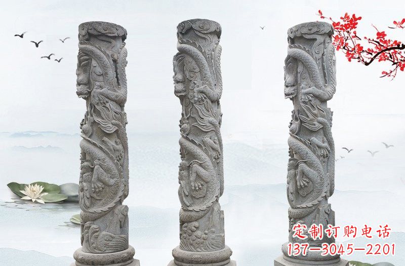 温州大理石龙柱雕塑