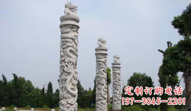 温州大理石龙柱雕塑1