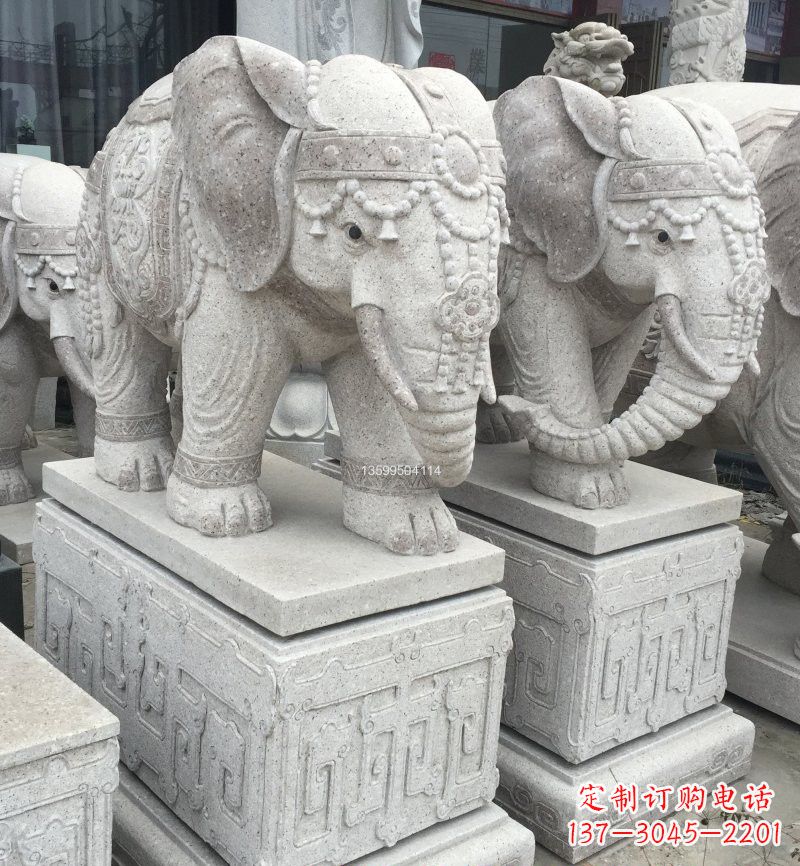温州精美绝伦的大理石门口大象雕塑