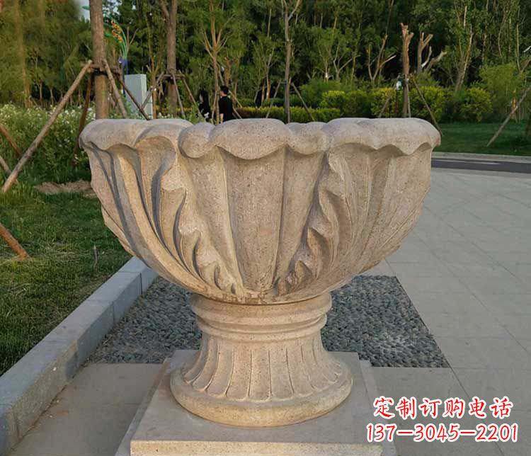 温州大理石欧式花钵小区花盆石雕