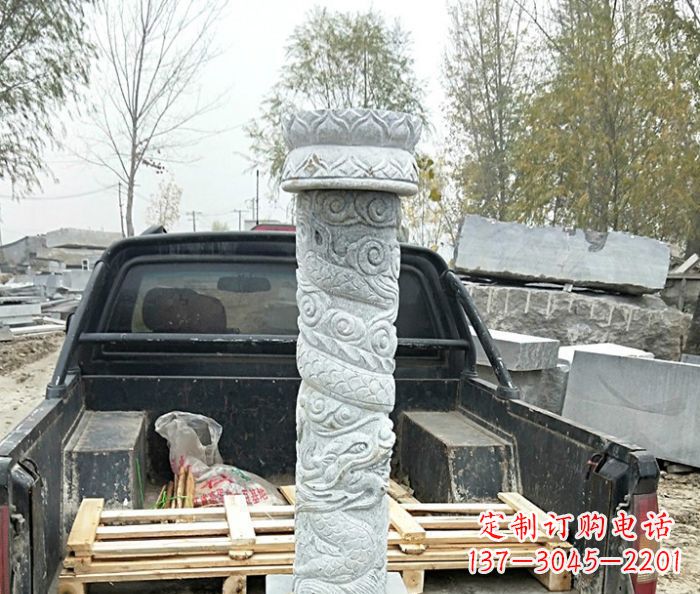 温州大理石盘龙柱石雕