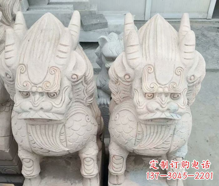 温州大理石麒麟古代神兽石雕_1