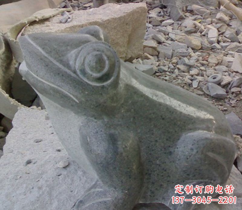 温州大理石青蛙石雕-质感细腻引人注目