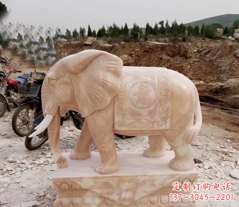温州优雅大象大理石雕塑
