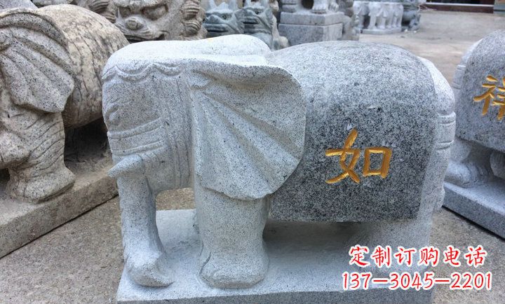 温州精美大理石石象雕塑