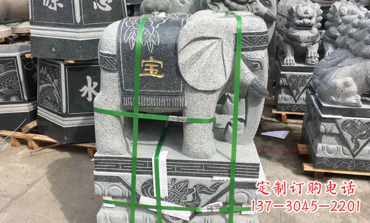 温州大理石大象门口石雕