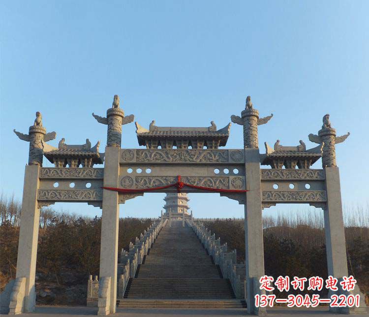 温州大理石三门牌坊景区石雕