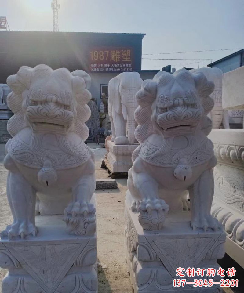温州大理石狮子雕塑,象征威严