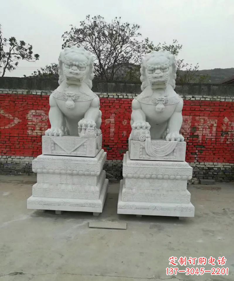 温州大理石狮子雕塑,精致而壮观