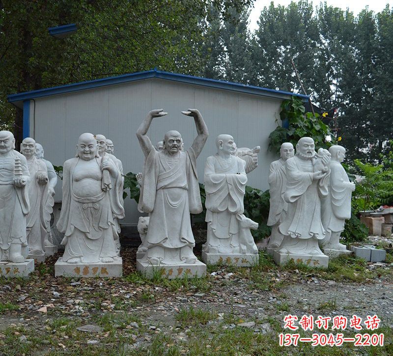 温州大理石十八罗汉雕塑