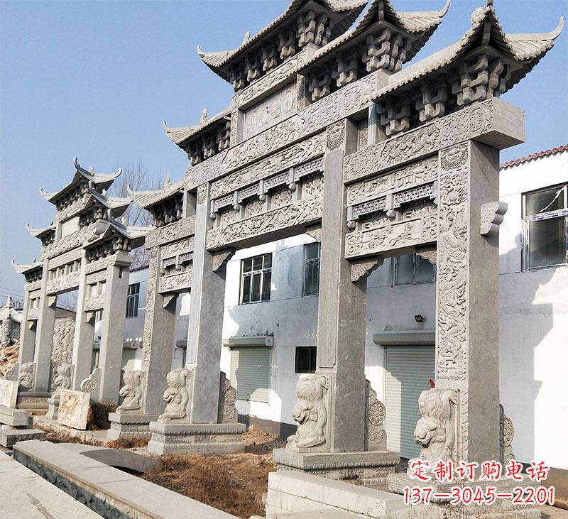 温州大理石石雕牌坊雕刻