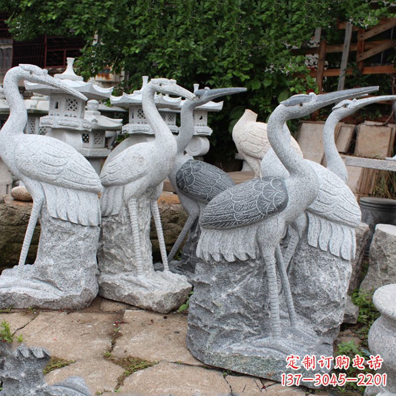 温州精美大理石仙鹤雕塑