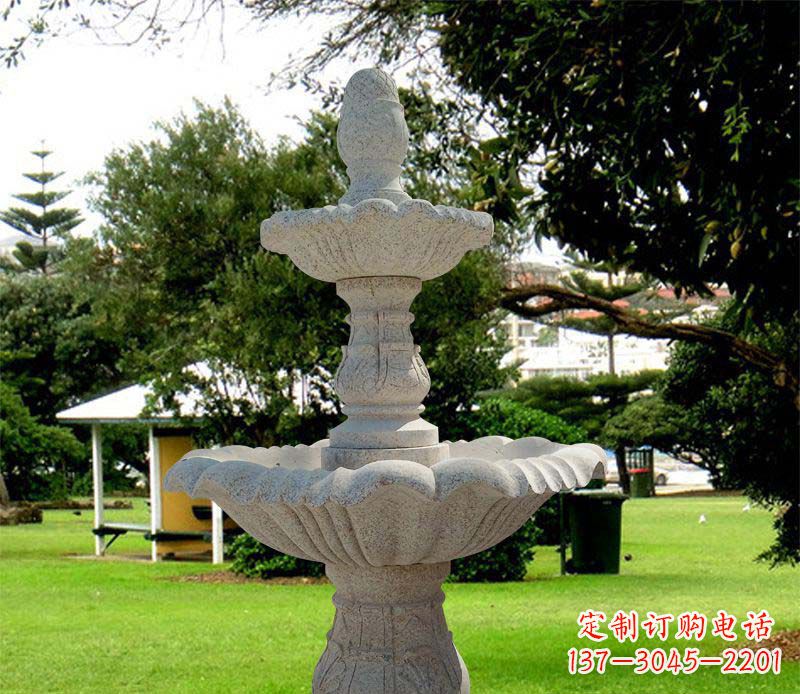 温州大理石双层喷泉雕塑,精美绝伦